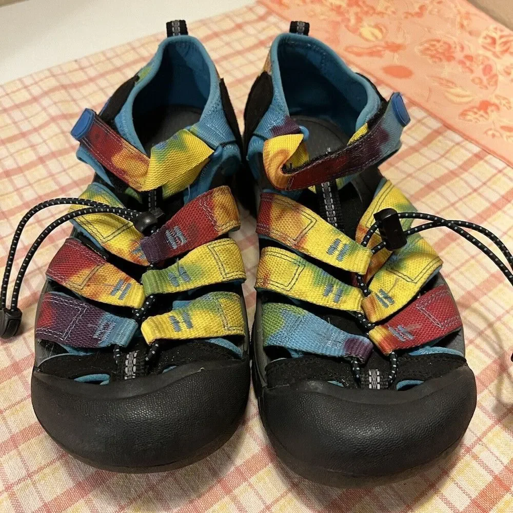 Keen‎ Rainbow Tie Dye Sandals Kids Youth Sz 4 Water Shoes Newport GUC